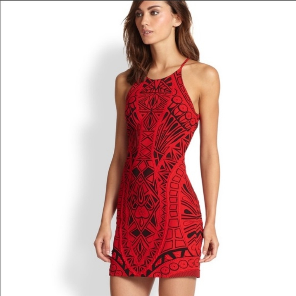 Parker Jaden Bodycon Dress in Poinsettia Size 0